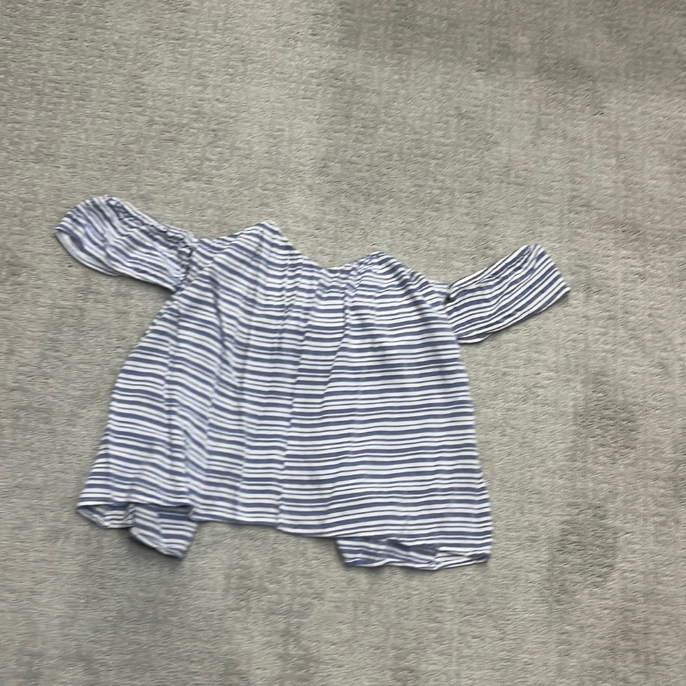 Cute blue and white strapless top